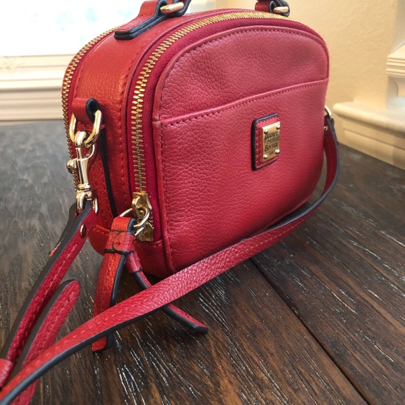 Dooney & Bourke Red Leather Crossbody Bag with Adjustable Strap - Picture 2 of 7